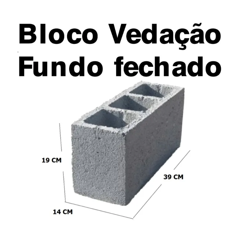 Bloco De Concreto Vedação 14x19x39